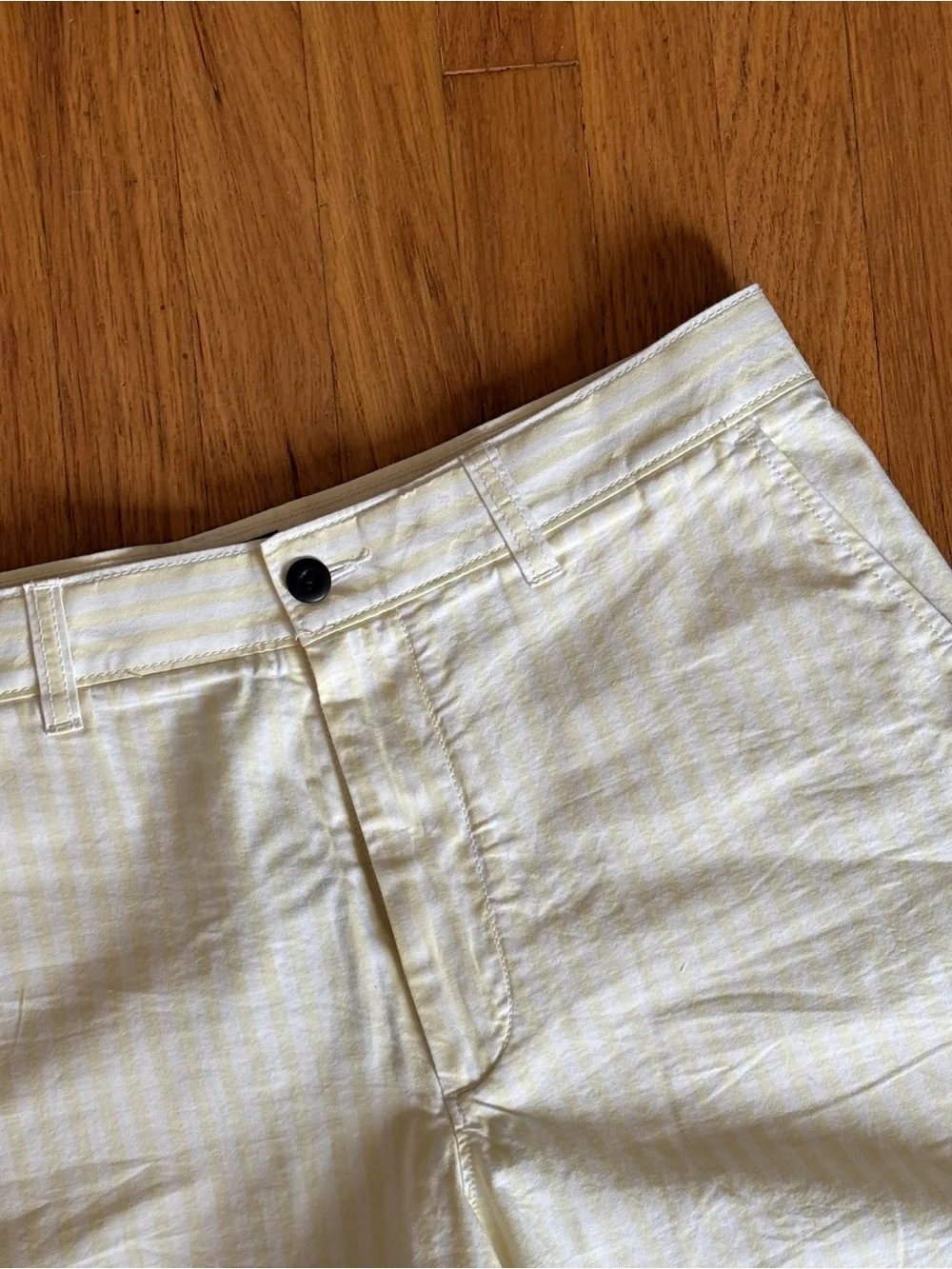 J. Crew Pale Yellow Stripe 8 inch Chino Men's Shorts